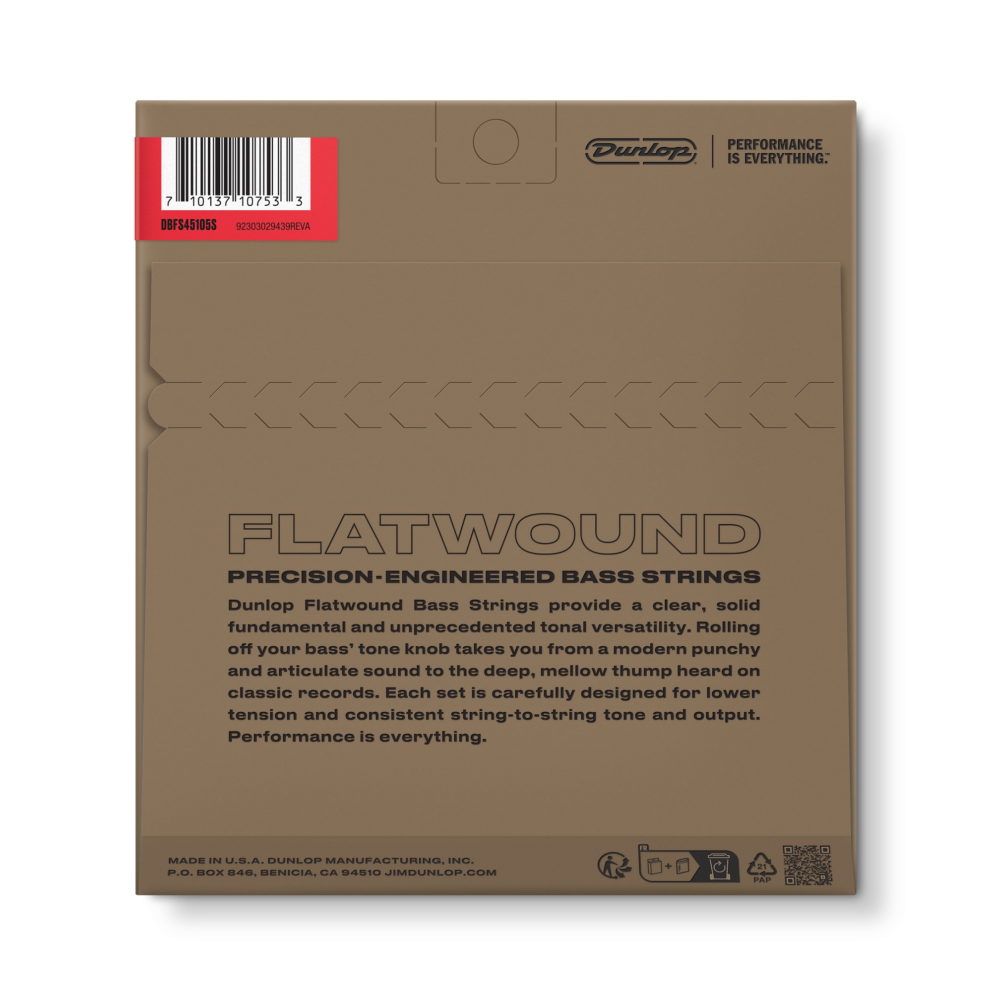 Картинка Струны для бас-гитары Dunlop DBFS45105S Flatwound Short Scale - лучшая цена, доставка по России. Фото N2