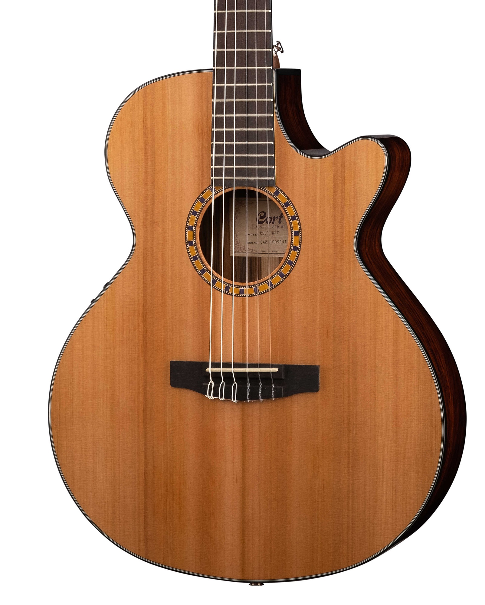 Картинка Классическая гитара с подключением Cort CEC7-NAT - лучшая цена, доставка по России. Фото N3