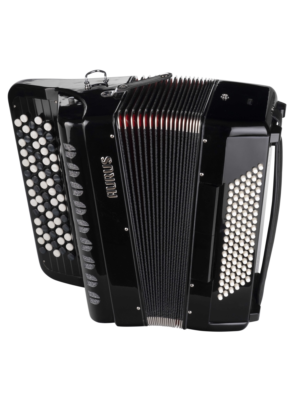 Картинка  Aurus JH5096-B Аккордеон кнопочный 70/96/7/2, черный, с футляром - лучшая цена, доставка по России