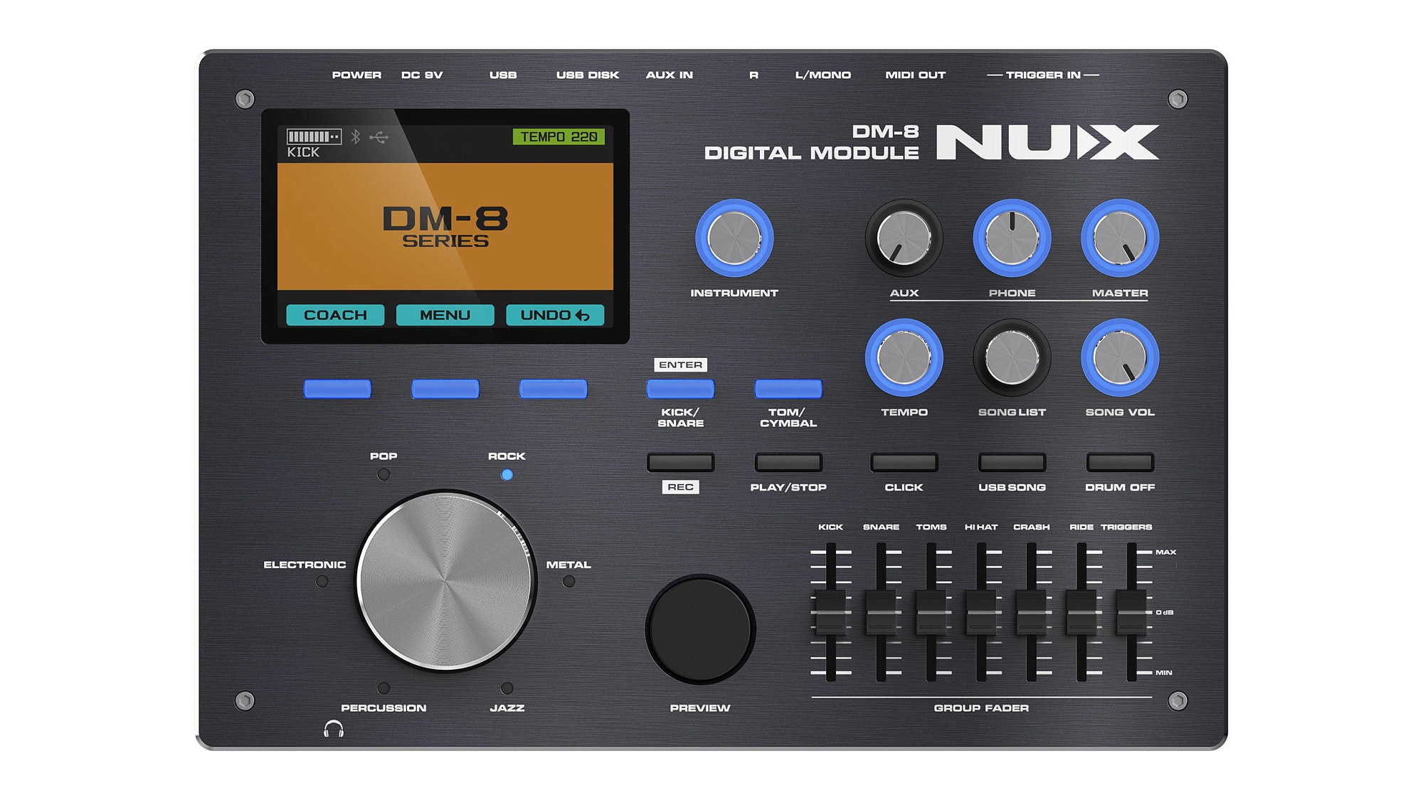 Картинка Цифровая ударная установка Nux DM-8 - лучшая цена, доставка по России. Фото N2