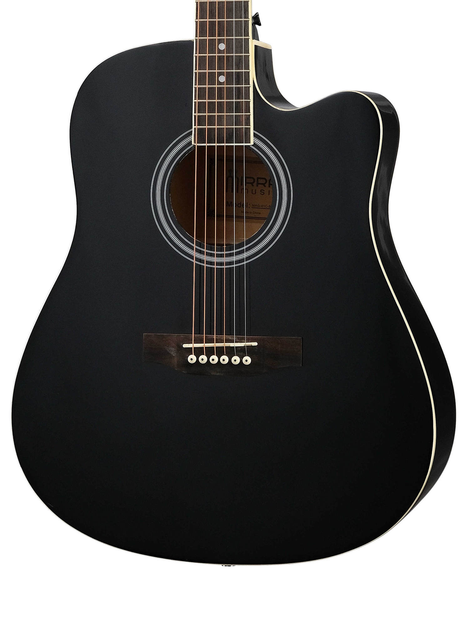 Картинка Акустическая гитара Mirra MAG-41C-BLK - лучшая цена, доставка по России. Фото N3