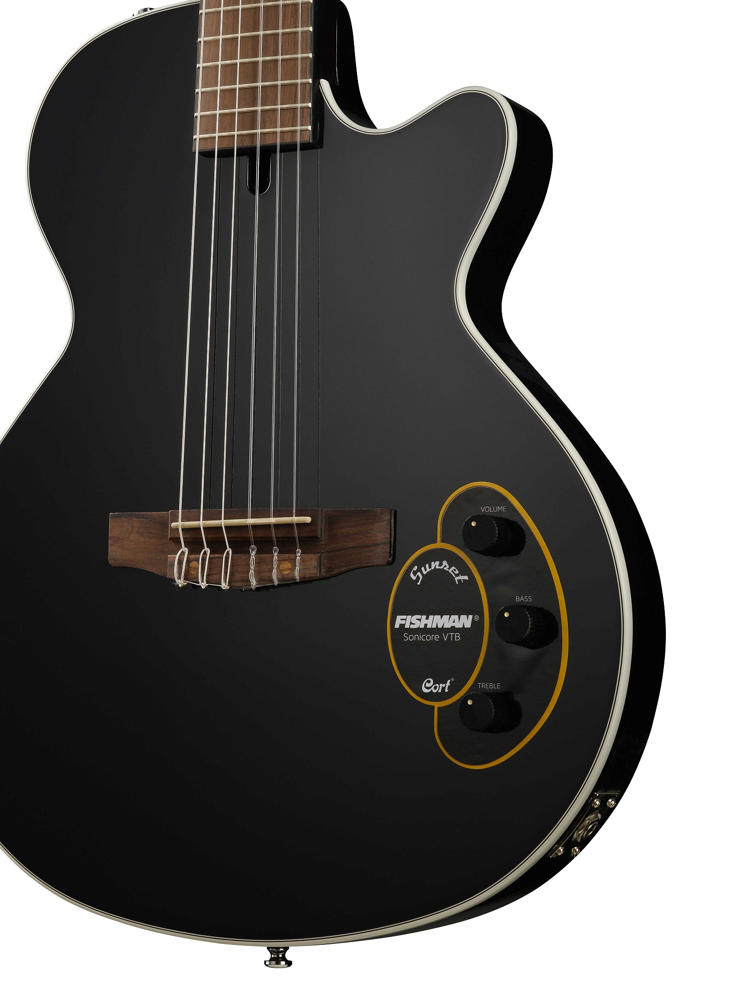 Картинка Классическая гитара с подключением Cort Sunset-Nylectric-BK - лучшая цена, доставка по России. Фото N9