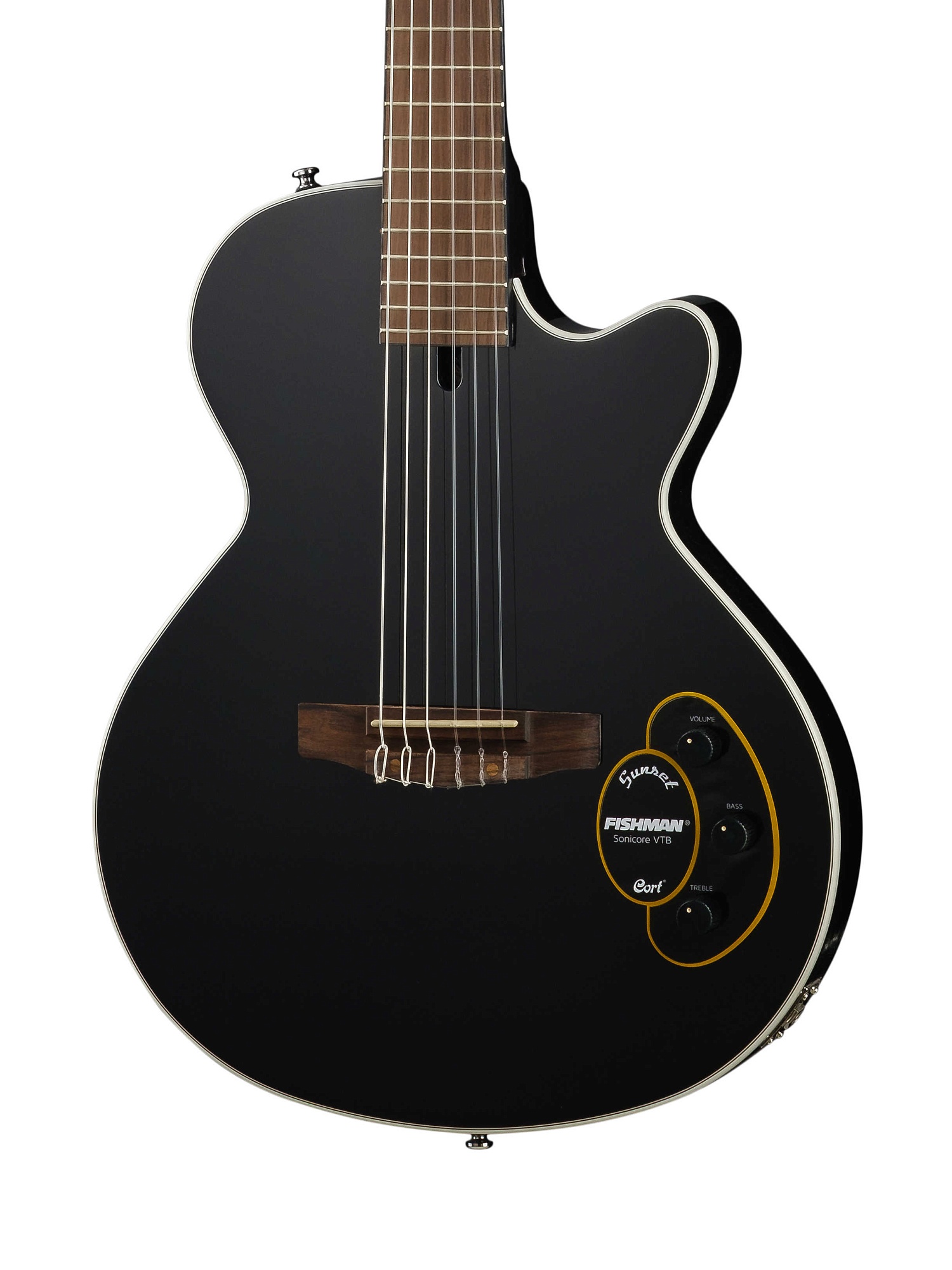 Картинка Классическая гитара с подключением Cort Sunset-Nylectric-BK - лучшая цена, доставка по России. Фото N4