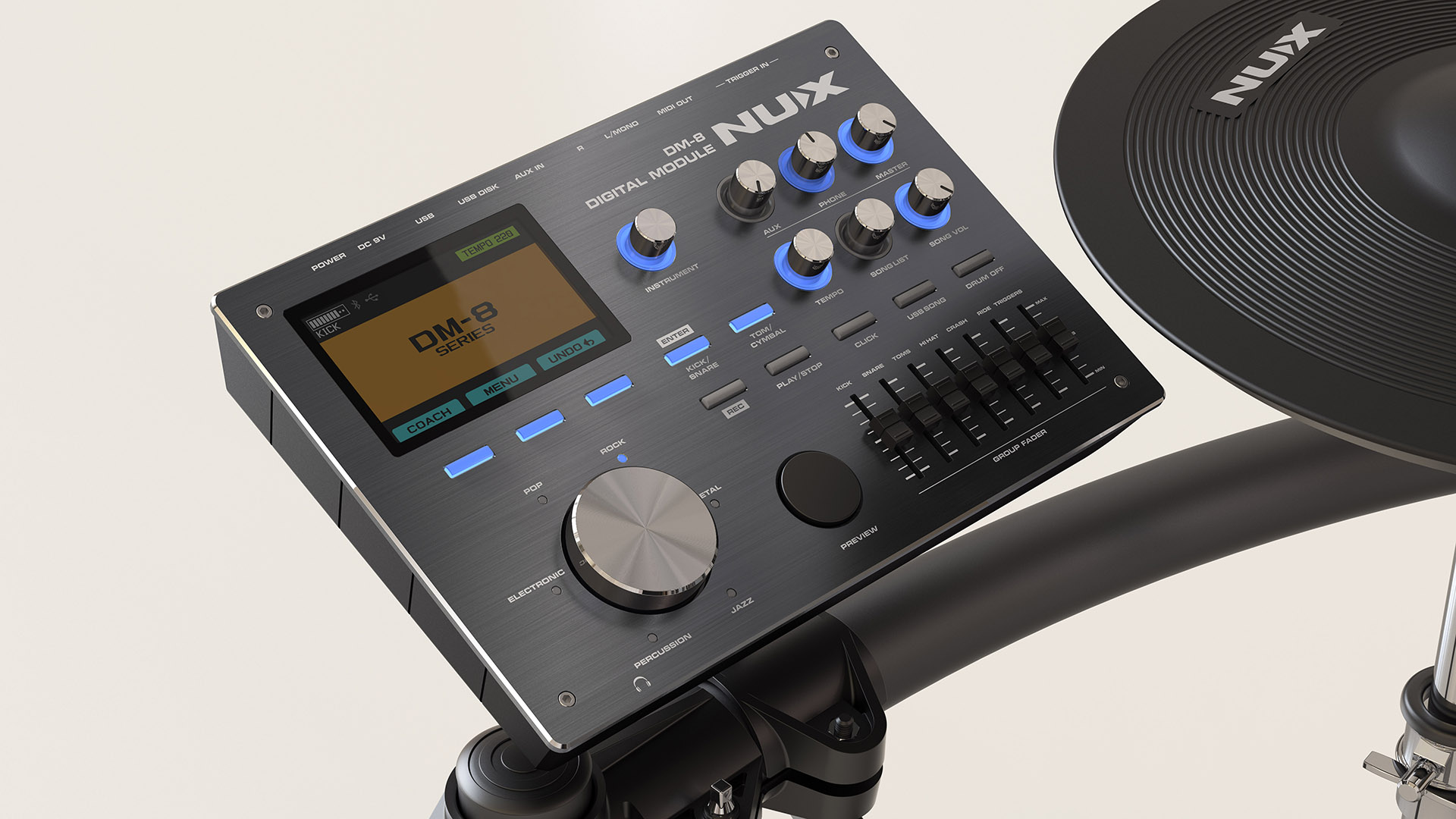 Картинка Цифровая ударная установка Nux DM-8 - лучшая цена, доставка по России. Фото N6