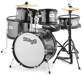 Картинка Детская акустическая барабанная установка Stagg TIM JR 5/16 BK - лучшая цена, доставка по России
