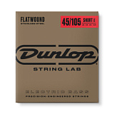 Картинка Струны для бас-гитары Dunlop DBFS45105S Flatwound Short Scale - лучшая цена, доставка по России