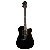 Картинка Акустическая гитара Rockdale Aurora D7 C BK Satin - лучшая цена, доставка по России